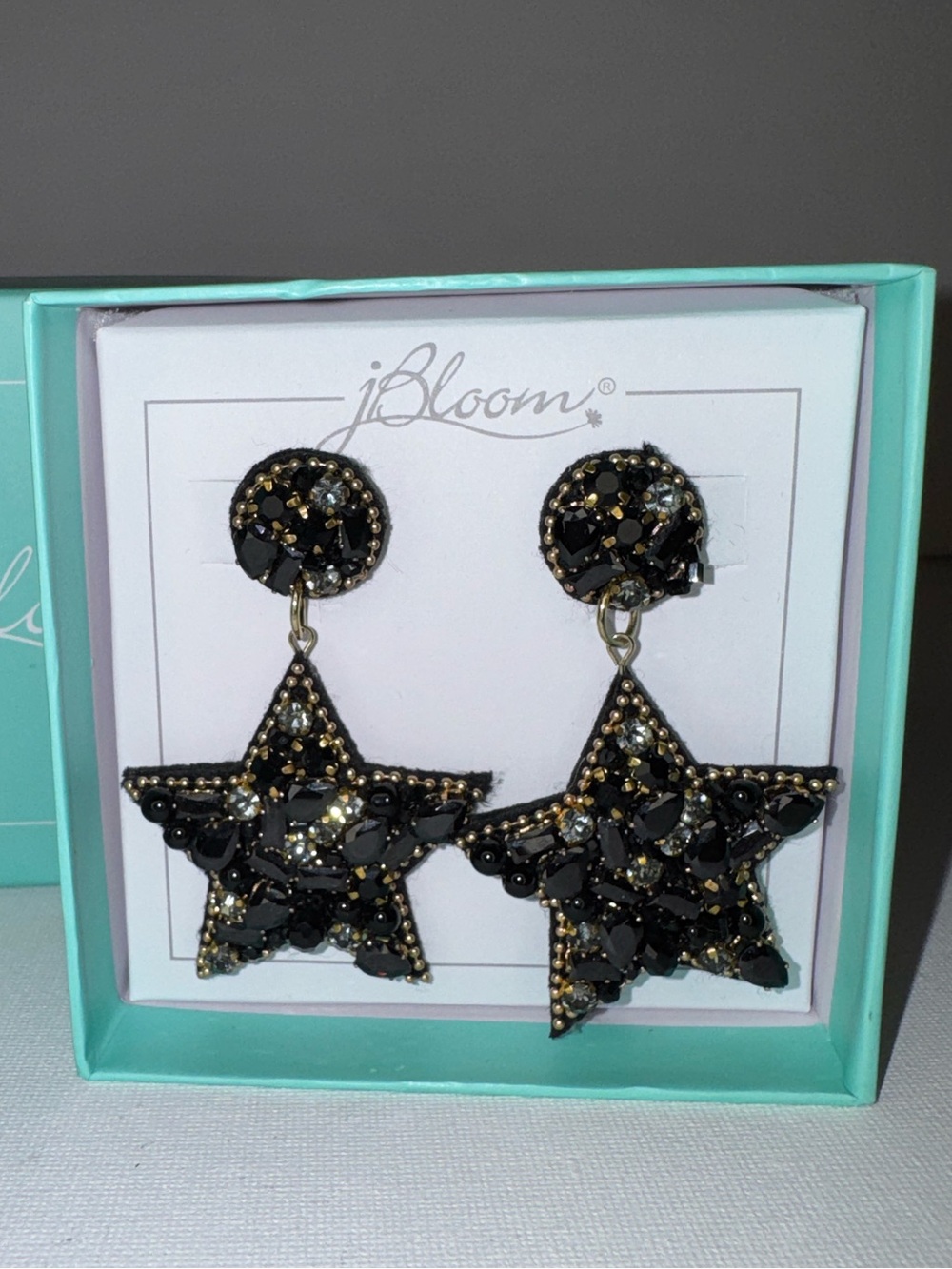 jBloom Celestial Beaded Star Drop Earrings